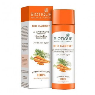 Biotique Advanced Ayurveda Bio Carrot 40 + SPF Sunscreen Ultra Soothing Face Lotion , 120 ml